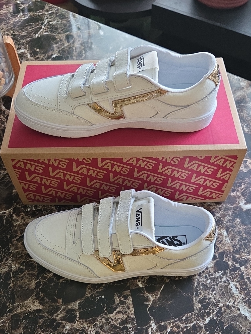 Vans Lowland CC V Metallic V Marshmallow Gold Sneakers - Women's 7 / Men's 5.5